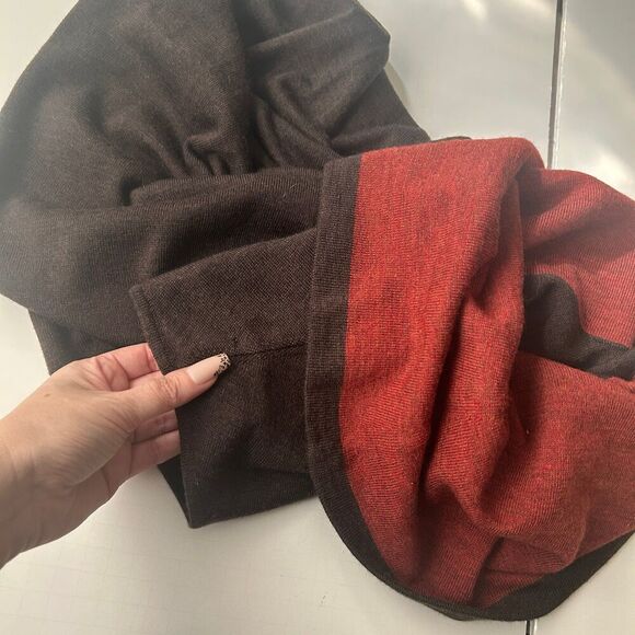 Land’s End Women’s Sweater Dress 100% Merino Wool Cowl Neck Size M Dark Brown - Picture 11 of 13